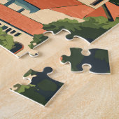 フラチャウオーストリアイラストレーショントラベルアートヴィンテージ ジグソーパズル (側面)