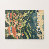 フラチャウオーストリアイラストレーショントラベルアートヴィンテージ ジグソーパズル (横)