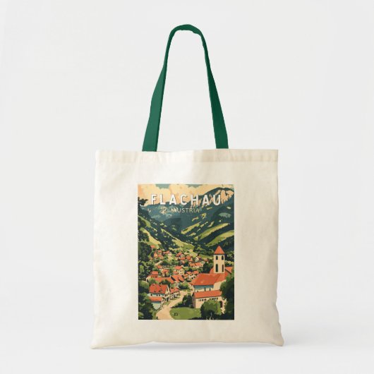 フラチャウオーストリアイラストレーショントラベルアートヴィンテージ トートバッグ (正面)