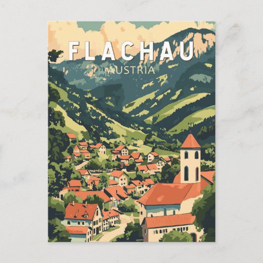 フラチャウオーストリアイラストレーショントラベルアートヴィンテージ ポストカード (正面)