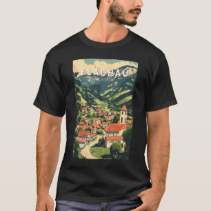 フラチャウオーストリアイラストレーショントラベルアートヴィンテージ Tシャツ