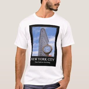 フラチロン建物とクロック1C Tシャツ