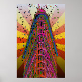 フラチロン建物の上部に赤みを帯びた黄色の光線 ポスター (正面)