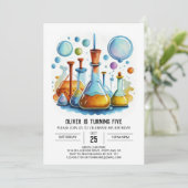 フラッお洒落ク化学科学者誕生日 招待状 (スタンド正面)