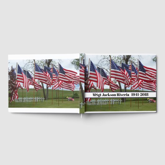 フラッグとクロス軍隊メモリアル ゲストブック (全面)