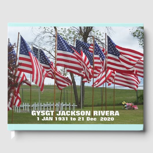 フラッグとクロス軍隊メモリアル ゲストブック (正面)