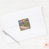 フラッグとサーフレスキューボード スクエアシール (封筒)