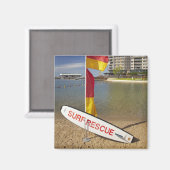 フラッグとサーフレスキューボード マグネット (正面/裏面)