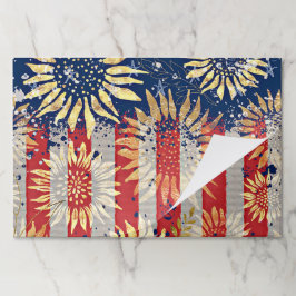 フラッグとヒマワリのランチョンマット ペーパーパッド