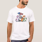 フラッグを掲げるカエルコスチューム Tシャツ (正面)
