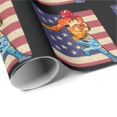 フラッグアメリカンフットボールレトロボールスポーツ愛好家 ラッピングペーパー (ロールコーナー)