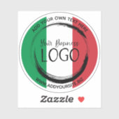 フラッグイタリアンカラービジネスロゴ円 シール (シート)