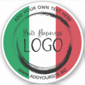 フラッグイタリアンカラービジネスロゴ円 シール (正面)