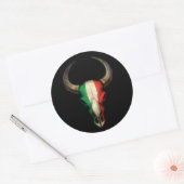 フラッグイタリアンブルスカルオンブラック ラウンドシール (封筒)