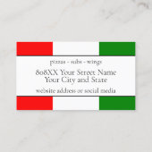 フラッグイタリアンレストラン 名刺 (裏面)