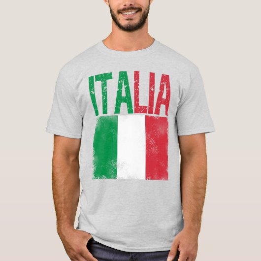 フラッグイタリアンレトロ動揺してルックのイタリア Tシャツ (正面)