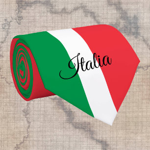フラッグイタリアン&イタリアのビジネス、旅行/スポーツファン ネクタイ