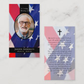 フラッグオーバルフォト軍隊葬儀祈りの言葉カード コーリングカード (正面/裏面)