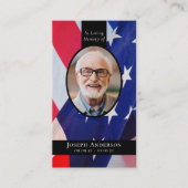 フラッグオーバルフォト軍隊葬儀祈りの言葉カード コーリングカード (正面)