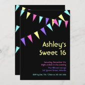 フラッグカラフルスウィート16招待状 招待状 (正面/裏面)