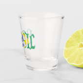 フラッグカラーのブラジル ショットグラス (右)