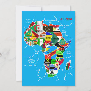 フラッグカードを使用したアフリカの地図 招待状