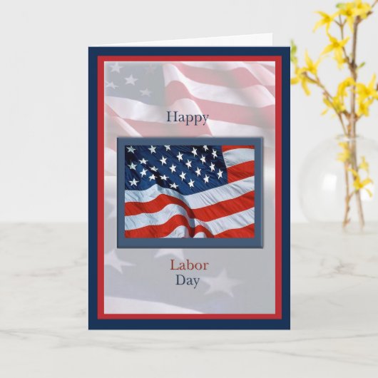 フラッグカード付き労働日 カード (黄色い花)