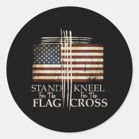 フラッグクネエルのために立つクロスラブUsa ラウンドシール (正面)