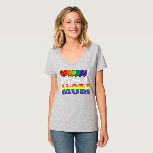 フラッグゲイプライドLGBTママ誇りを持ったマザーズ・デイ・ギフト Tシャツ (正面フル)