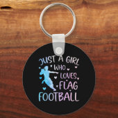 フラッグサッカーことわざSを愛する女おもしろいの子 キーホルダー (正面)
