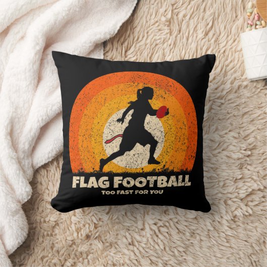 フラッグサッカーガールウィメンズファーストのためにあなた旗足 クッション (ブランケット)