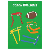 フラッグサッカーコーチパーソナライズされた クリップボード (裏面)