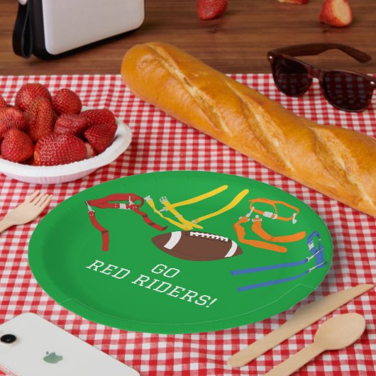 フラッグサッカー宴会シーズンの終わりパーティー ペーパープレート (ピクニック)