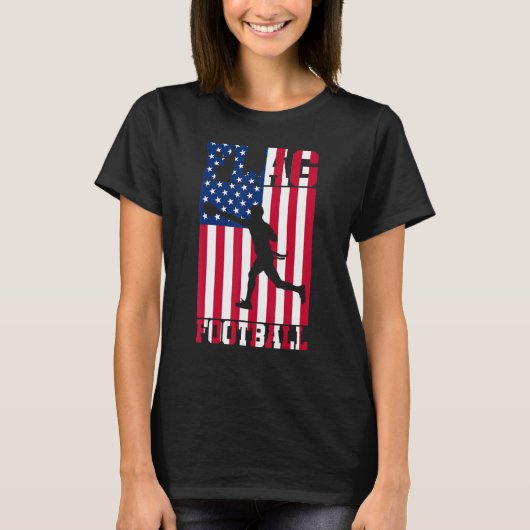 フラッグサッカーUSA女性男性女子ボーイズ Tシャツ (正面)