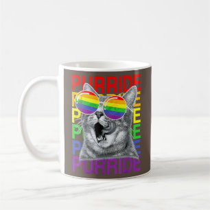 フラッグサングラスLGBTQかわいい猫ゲイプライド月 コーヒーマグカップ