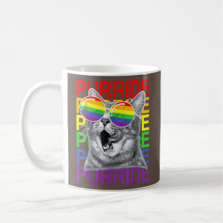 フラッグサングラスLGBTQかわいい猫ゲイプライド月 コーヒーマグカップ