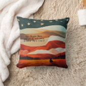 フラッグサンセットに搭乗するカウボーイ クッション (ブランケット)