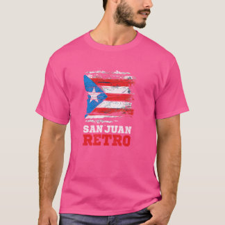 フラッグサンフアンレトロデザインプエルトリコ Tシャツ