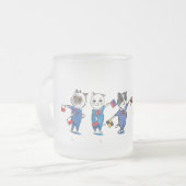 フラッグシグナル猫/ハローグラス飲料ウェア曇りガラス フロストグラスマグカップ (正面左)