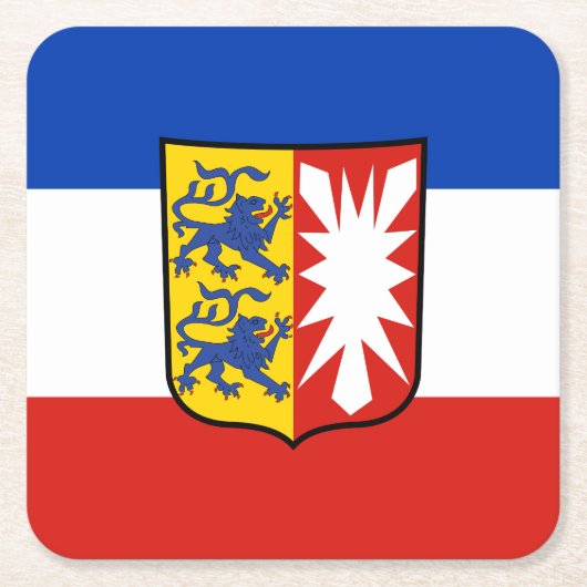 フラッグシュレスウィヒ – ホルシュタイン広場紙コースター スクエアペーパーコースター (正面)