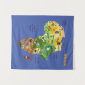 フラッグスアートワークタペストリーとアフリカの地図 タペストリー (正面(横))