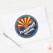 フラッグスタッフのアリゾナ州旗のバーストラウンドステッカー ラウンドシール (封筒)