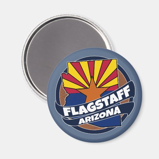 フラッグスタッフのアリゾナ州旗のバースト磁石 マグネット (正面/裏面)