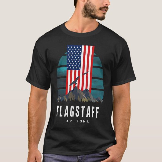 フラッグスタッフアリゾナ米国アメリカヴィンテージレトロマウンタ Tシャツ (正面)