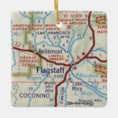 フラッグスタッフクリスマスオーナメントとヴィンテージマップ セラミックオーナメント (正面)