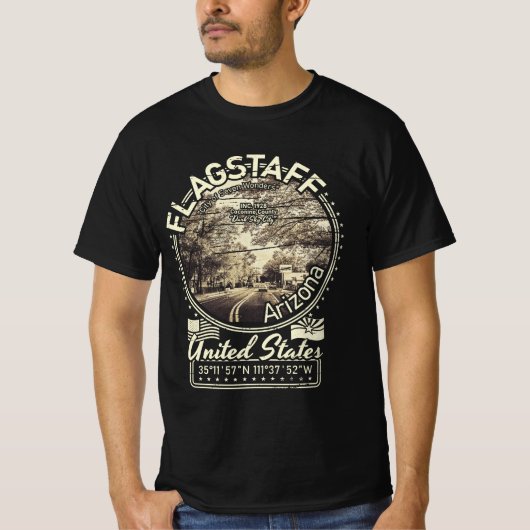 フラッグスタッフシティ – アリゾナ州 Tシャツ (正面)