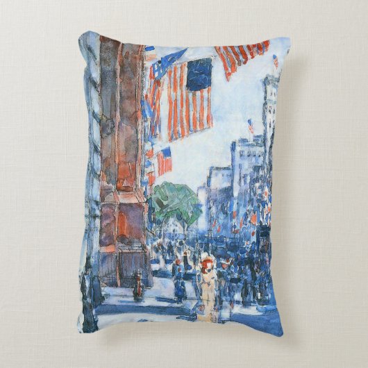 フラッグスフィフスアベニューバイチルドハサムヴィンテージアート アクセントクッション (裏面(縦))