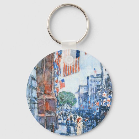 フラッグスフィフスアベニューバイチルドハサムヴィンテージアート キーホルダー (正面)