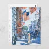 フラッグスフィフスアベニューバイチルドハサムヴィンテージアート ポストカード (正面/裏面)