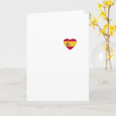 フラッグスペインのハートキュートなスペイン男性へギフト&女性 カード (黄色い花)